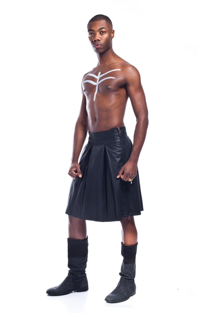 Black 2024 leather kilt