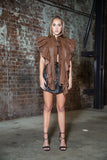 Mary Pleated Leather Scarf