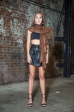 Mary Pleated Leather Scarf