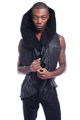 The Hound Pleated Leather Scarf